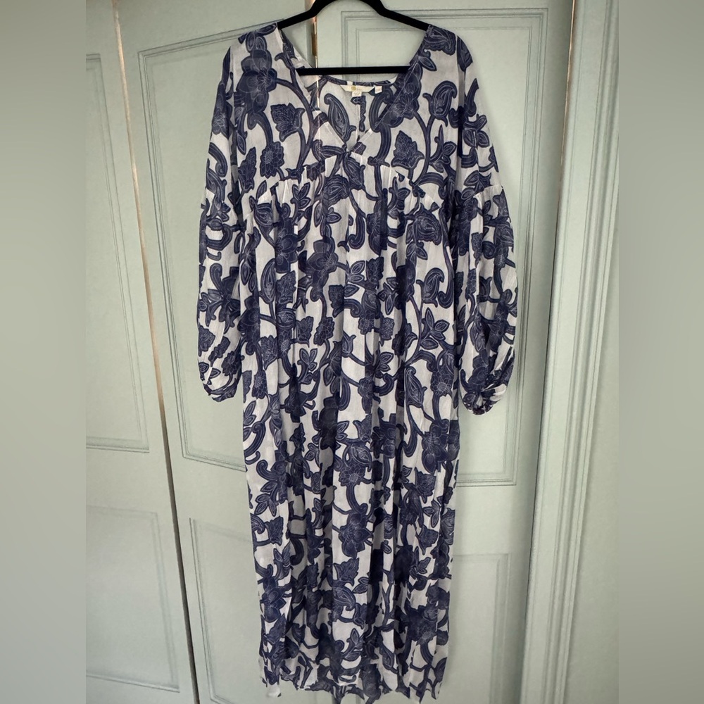 Boden Kaftan Cover-Up - Navy and White